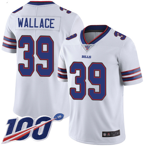 Men Buffalo Bills 39 Levi Wallace White Vapor Untouchable Limited Player 100th Season NFL Jersey